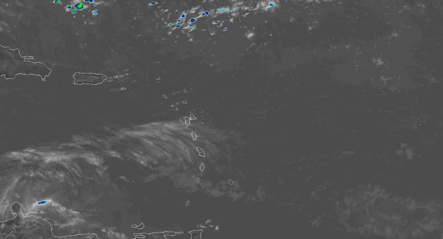 GOES-16 infrared satellite view of the Eastern Caribbean
